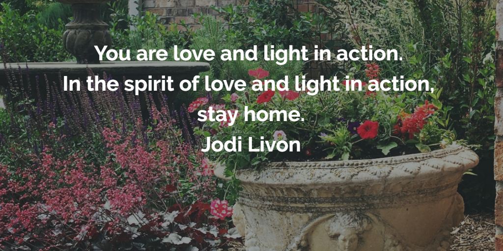 in the spirit of love and light in action stay home